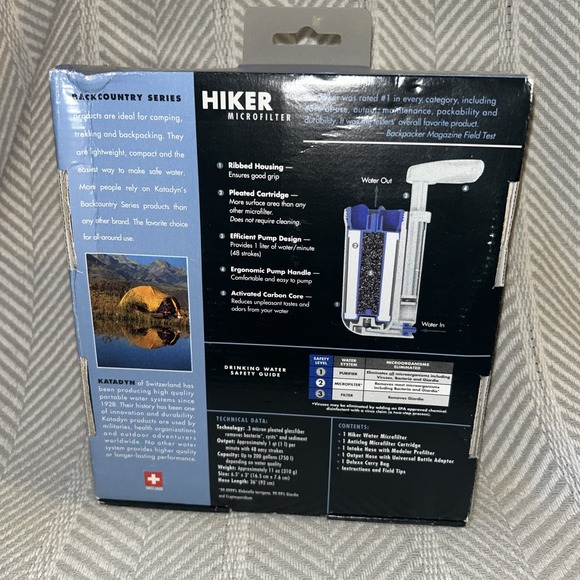 Katadyn Hiker Micro Filter Water Filtering System Backcountry Series Backpacking - Picture 2 of 2